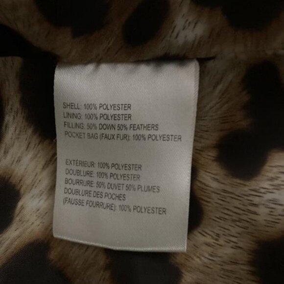 Laundry by Shelli Segal Down Coat – Elegant Pearl Grey w/ Leopard Lining - Picture 2 of 5